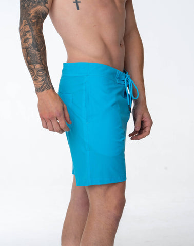 SevenC's Men's Recycled Polyester Board Shorts in Cobalt  Blue Side View