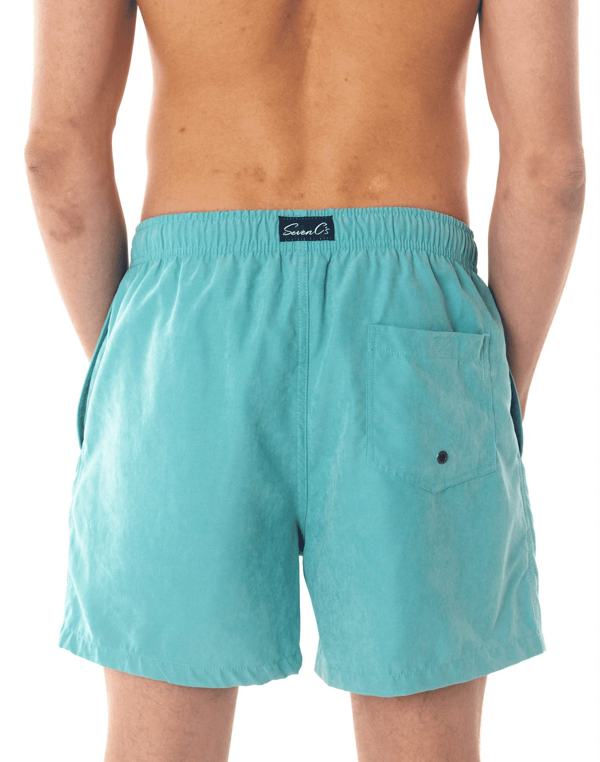 SevenC's Men's Recycled Polyester Shorts in Blue - Back View
