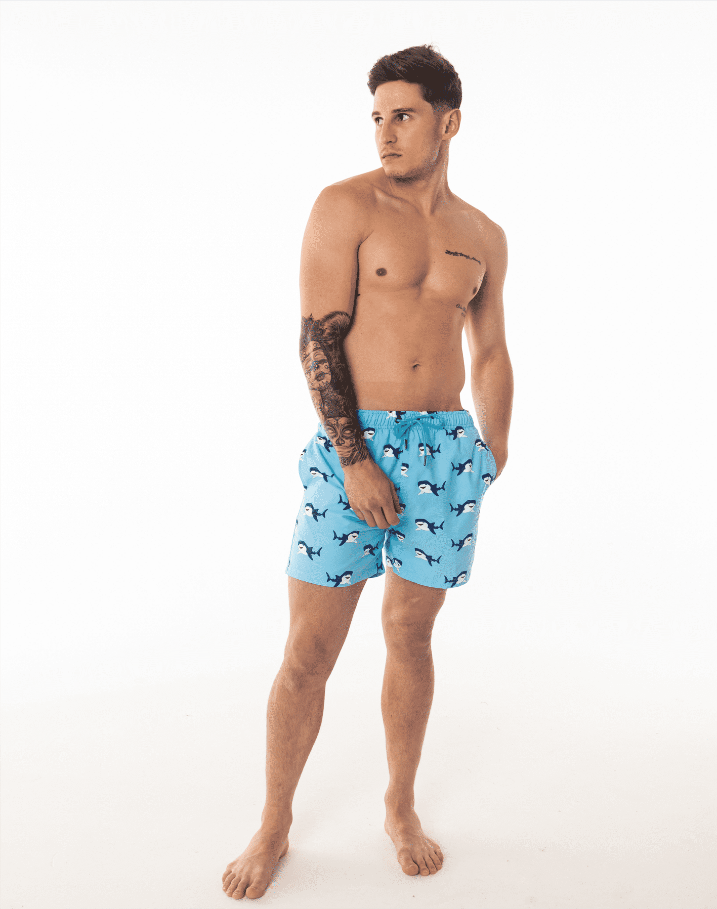 SevenC's Men's Recycled Polyester Shorts in Whale Shark Print