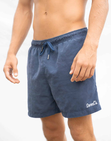 SevenC's Men's Recycled Polyester Shorts in Navy Blue