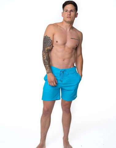 SevenC's Men's Recycled Polyester Board Shorts in Cobalt  Blue