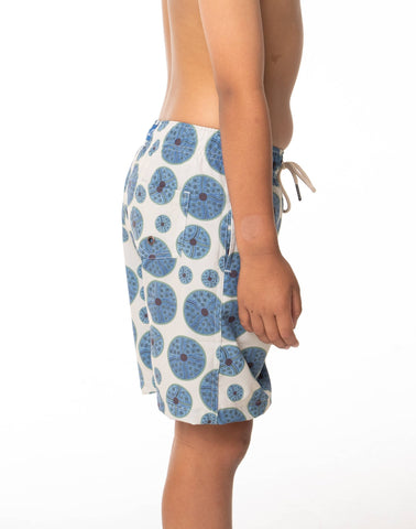 Sustainable Kids' Sea Urchin Print Shorts from SevenC's - Side View