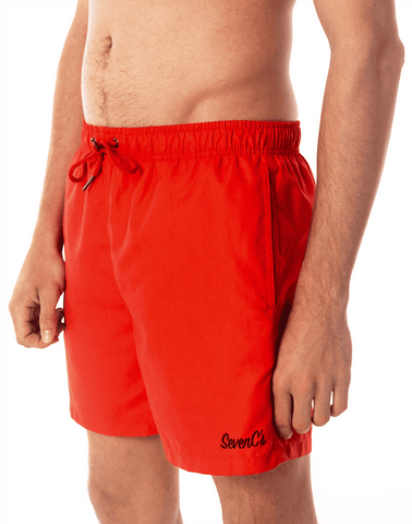 Sustainable Men's Red Shorts from SevenC's  - Side View