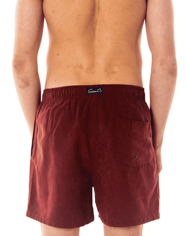 Eco-Friendly Burgundy  Men's Shorts by SevenC's Back View