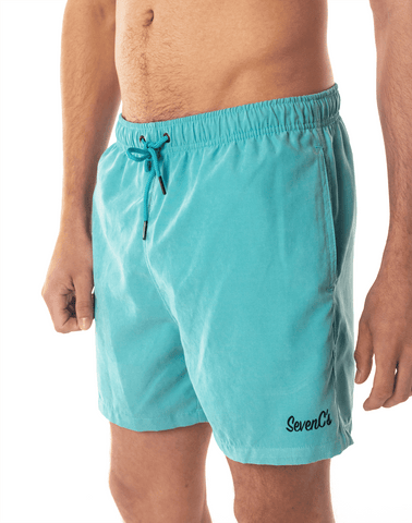SevenC's Men's Recycled Polyester Shorts in Blue - Side View