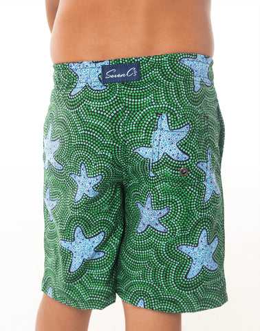 SevenC's Kids' Recycled Polyester Shorts in Star Fish Print