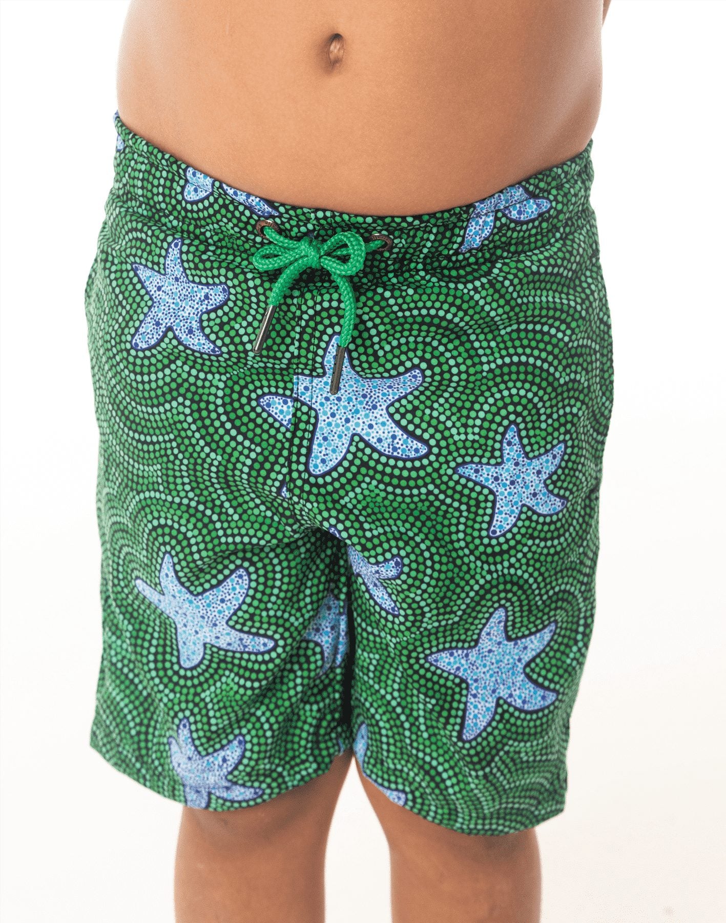 SevenC's Kids' Recycled Polyester Shorts in Star Fish Print - Front View
