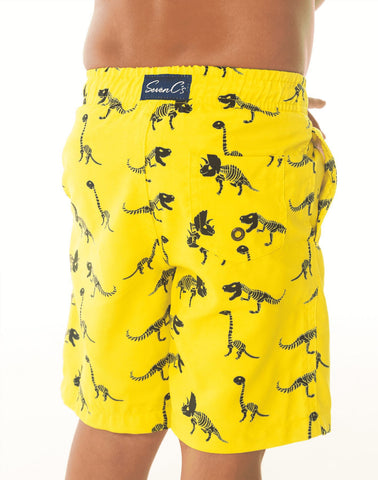 Eco-Friendly Dinosaur Kids' Shorts by SevenC's Back View