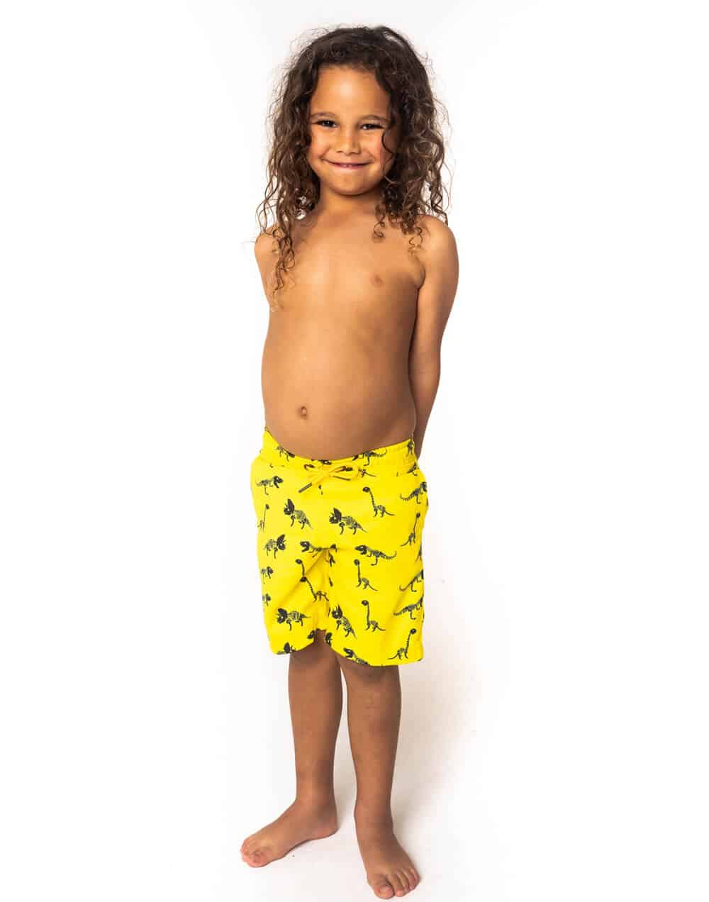 Eco-Friendly Dinosaur Kids' Shorts by SevenC's Front View