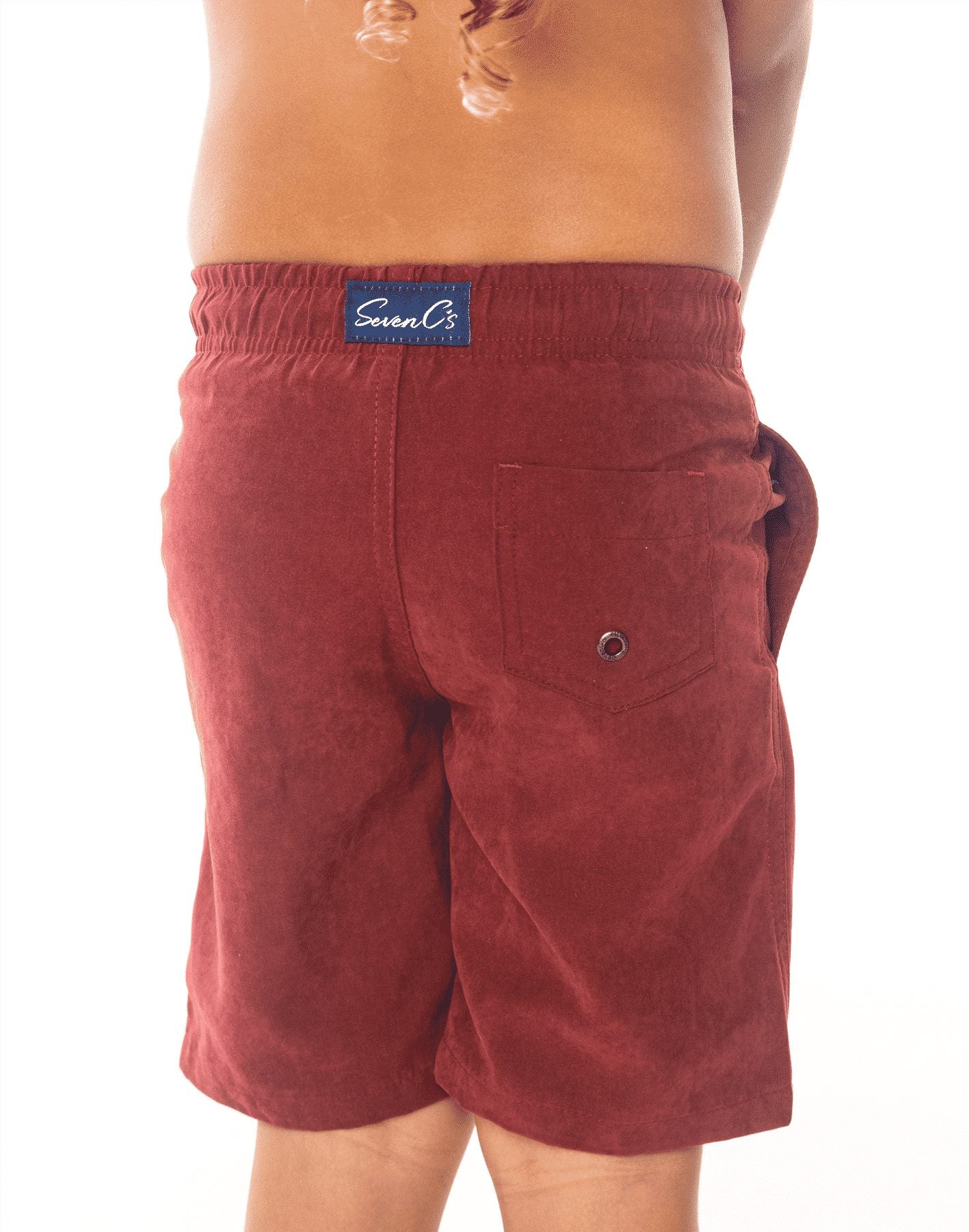 SevenC's Kids' Recycled Polyester Shorts in Burgundy
