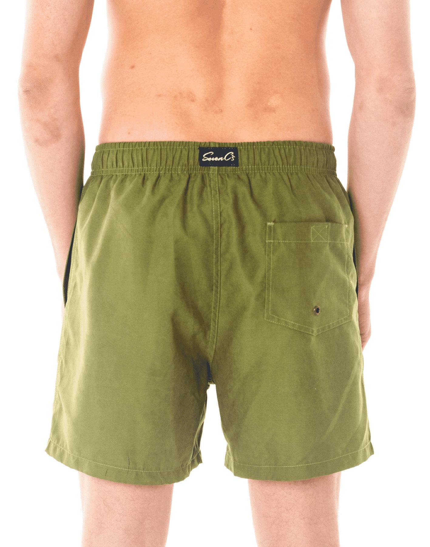 Eco-Friendly Olive Men's Shorts by SevenC's - Back View