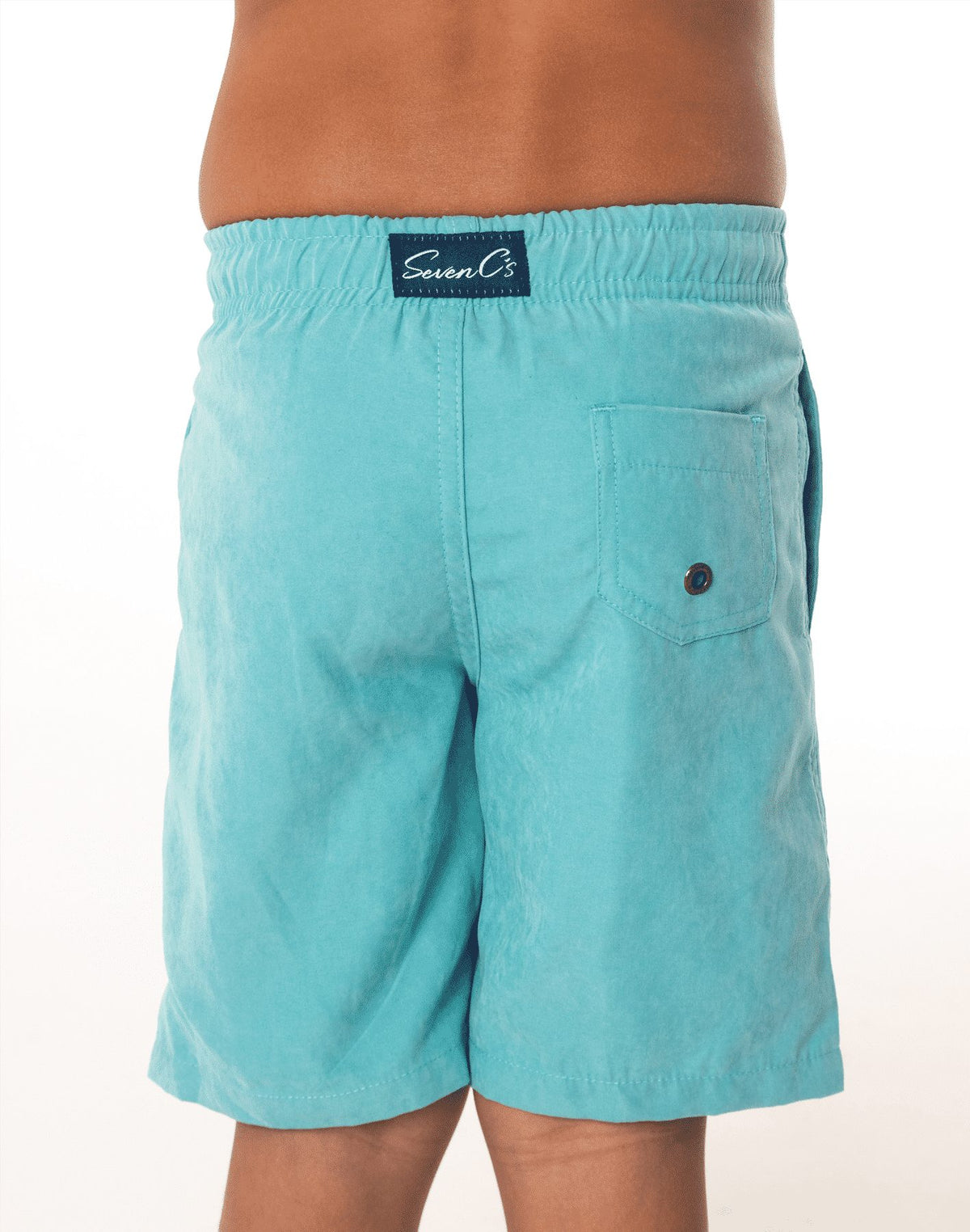 Sustainable Kids' Blue Shorts from SevenC's - Back View