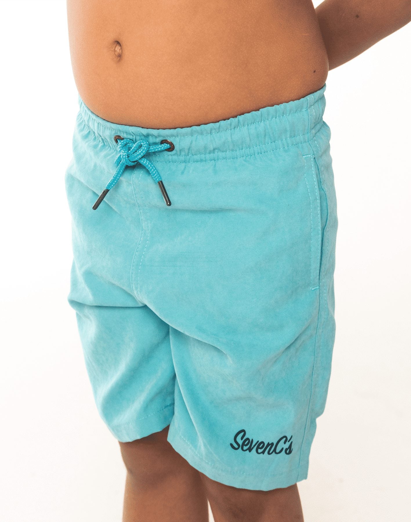 Sustainable Kids' Blue Shorts from SevenC's - Front View