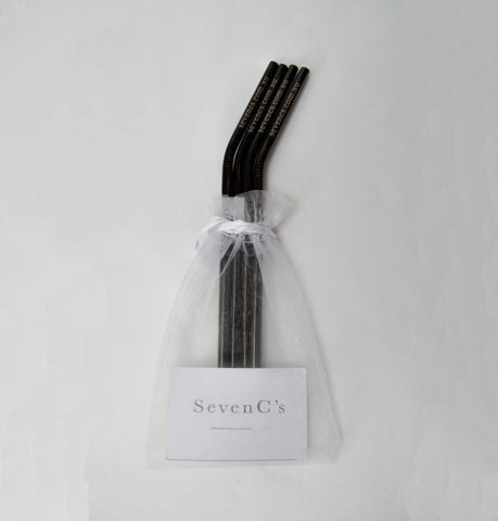 SevenC’s Reusable Black Metal Straw